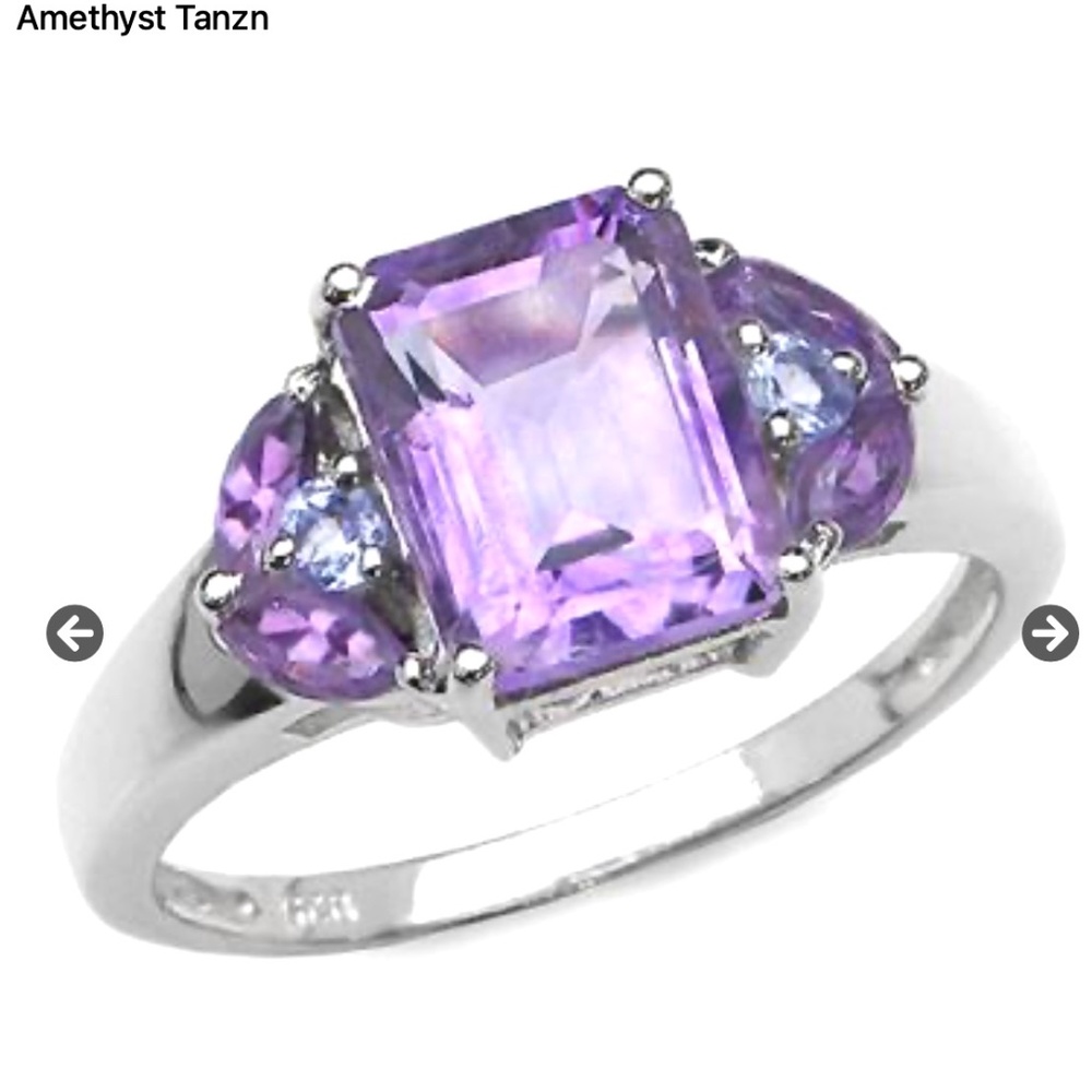 Amethyst and Tanzanite ring